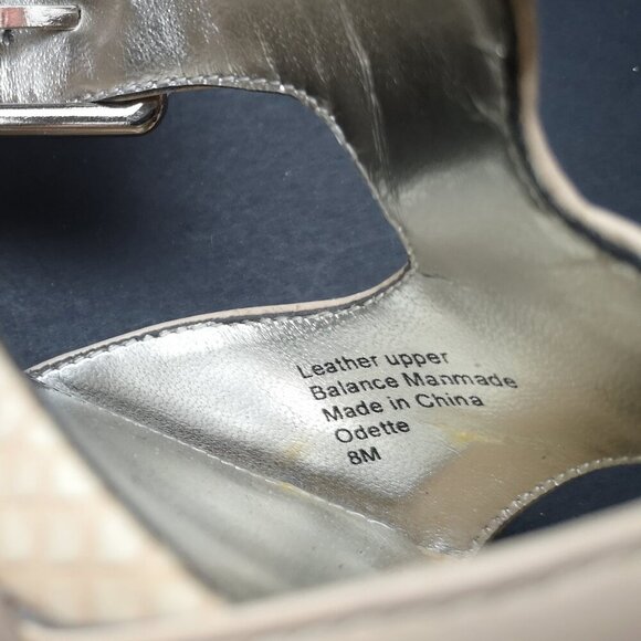 Alfani Ladies Size 8 Tan 2 Buckle Closure Leather Upper Odette Heels - Picture 9 of 10